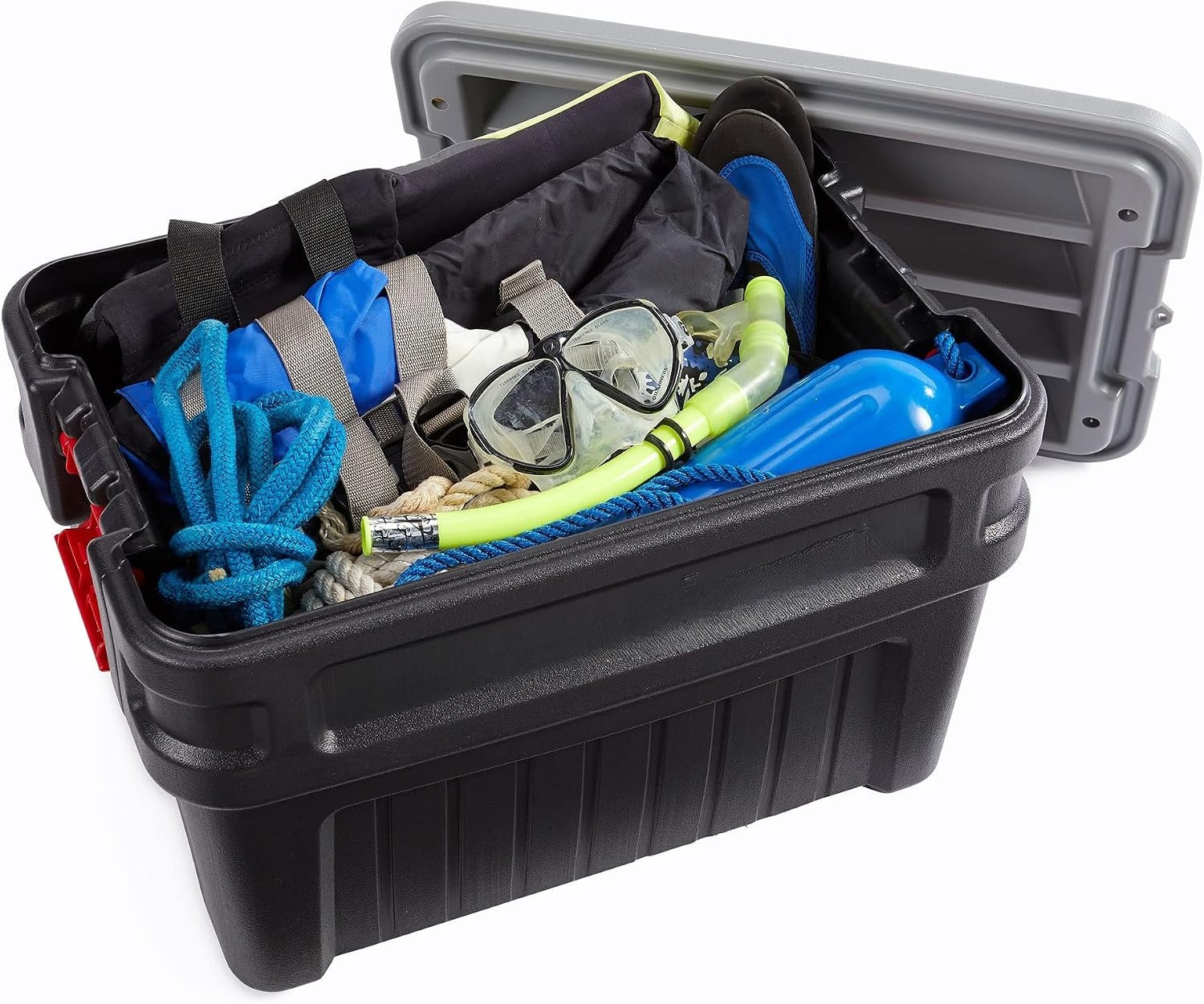 24 Gal Lockable Storage Boxes 2 Pack Grey Black