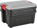 8 Gal Lockable Storage Bin Black Stackable