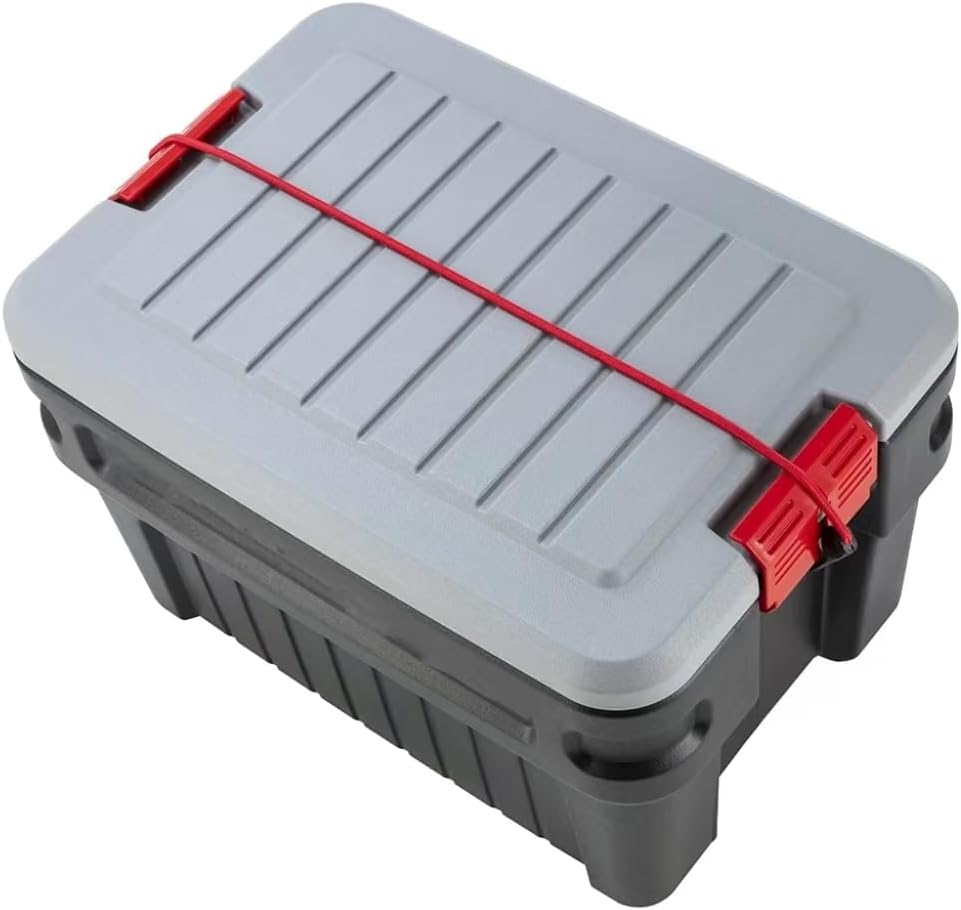 8 Gal Lockable Storage Bin Black Stackable
