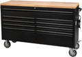61" 9-Drawer Rolling Tool Chest Wood Top