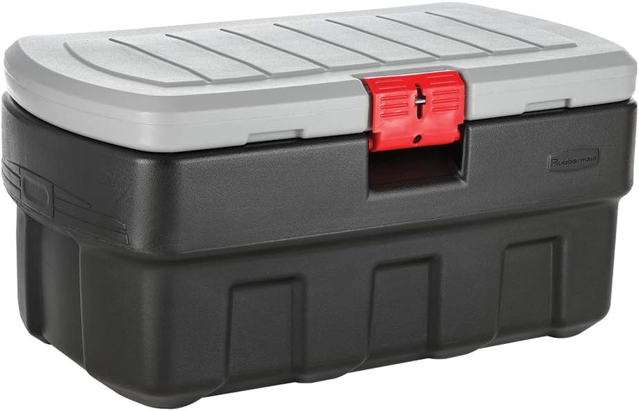 35 Gal ActionPacker Storage Box Grey Black Lockable