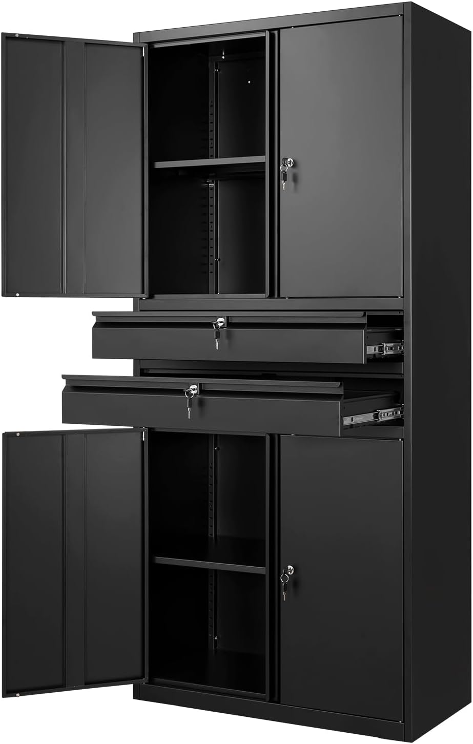 71" Metal Cabinet 2 Drawers Lockable