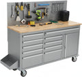 61" 10-Drawer Rolling Tool Chest Silver