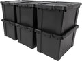 20 Gal Black Lockable Storage Bins 6 Pack USA Made