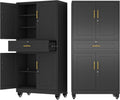 74" Rolling Metal Cabinet Lockable Drawers