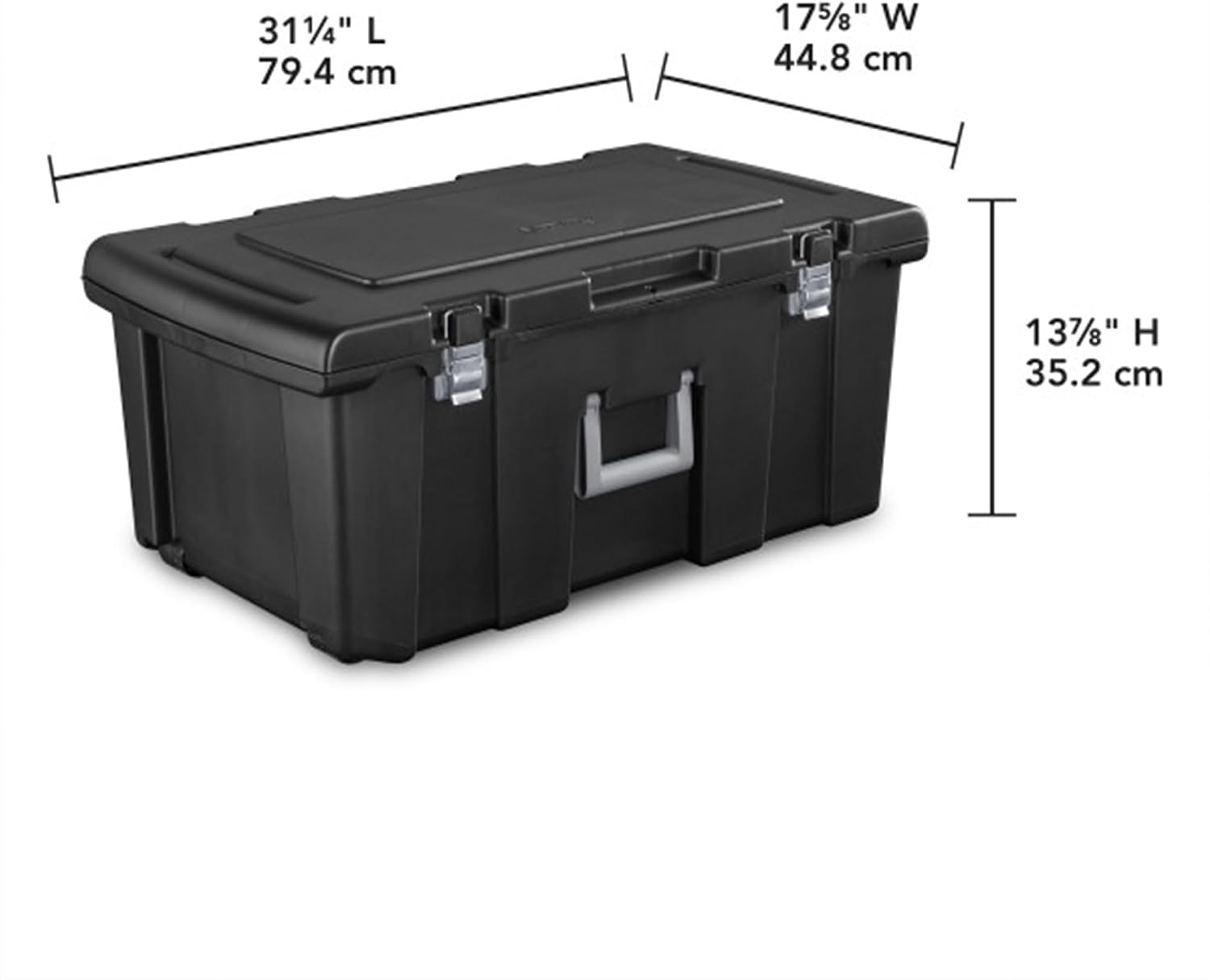 Black Wheeled Lockable Storage Footlocker