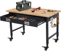 48×24 Adjustable Rubber Wood Workbench