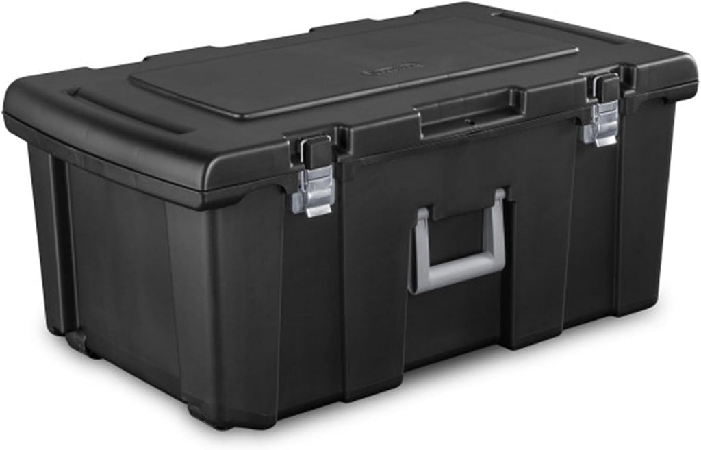 Black Wheeled Lockable Storage Footlocker