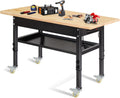 Adjustable Workbench Rubber Wood Top