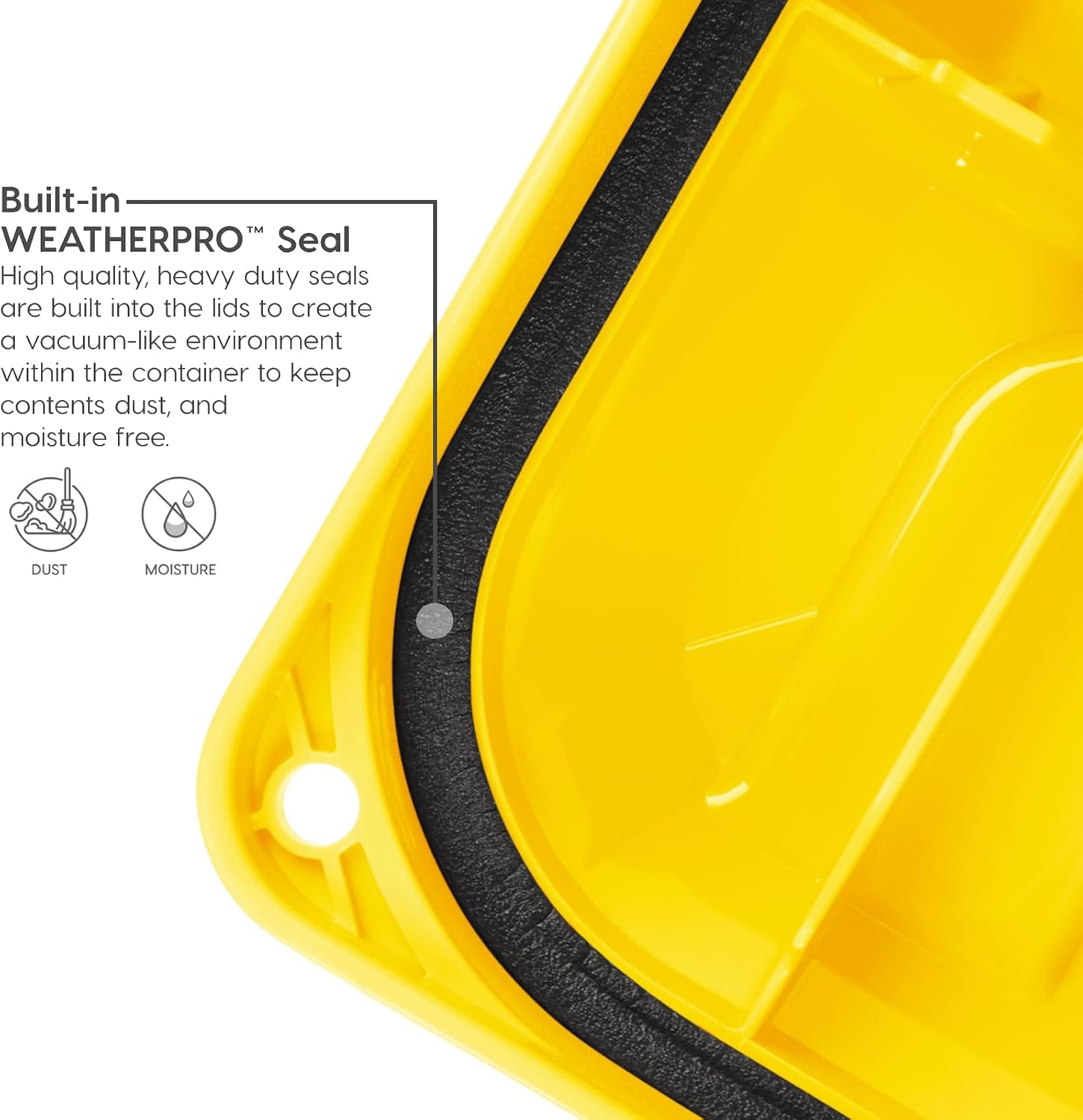 21 Gal WeatherPro Storage Bins 4 Pack Black Yellow USA Made