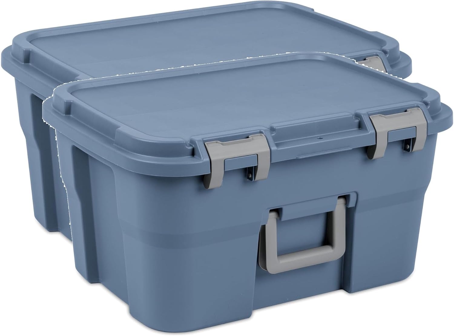 Blue 14 Gal Storage Footlockers 2 Pack Lockable