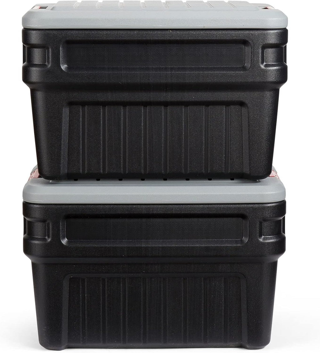 24 Gal Lockable Storage Boxes 2 Pack Grey Black