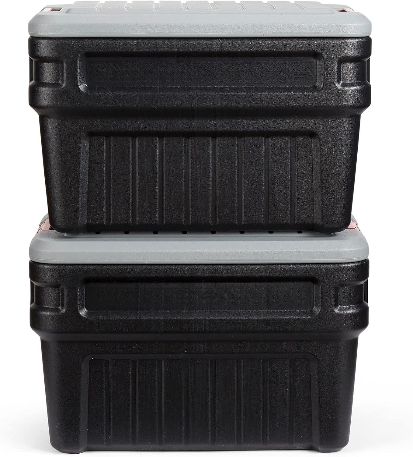 24 Gal Lockable Storage Boxes 2 Pack Grey Black