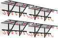Black Garage Wall Shelving 4 Pack With Bike Hooks Adjustable