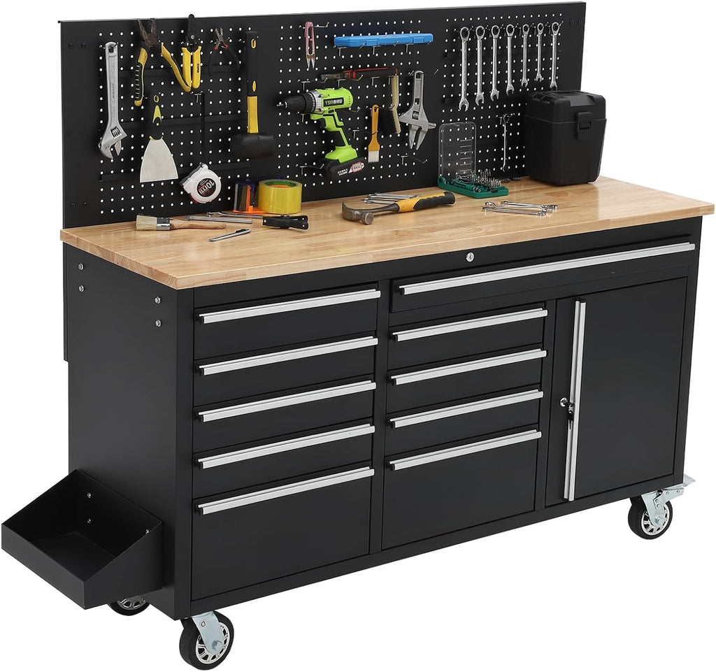 61" 10-Drawer Tool Chest with Power Strip