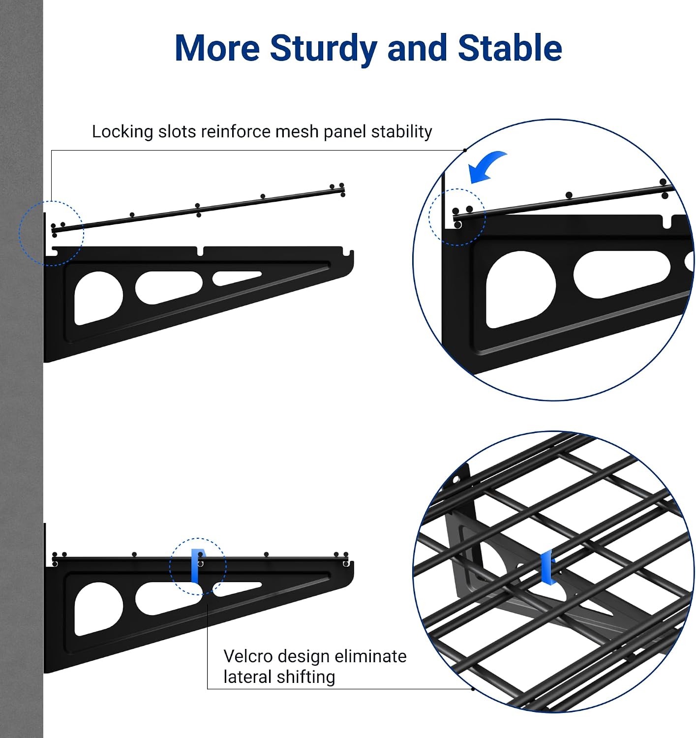 2 Pack Black Garage Shelves 12×72 Inch