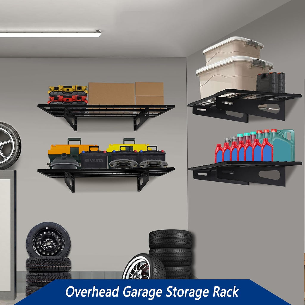 2 Pack Black Garage Shelves 17.7×35.8 Inch
