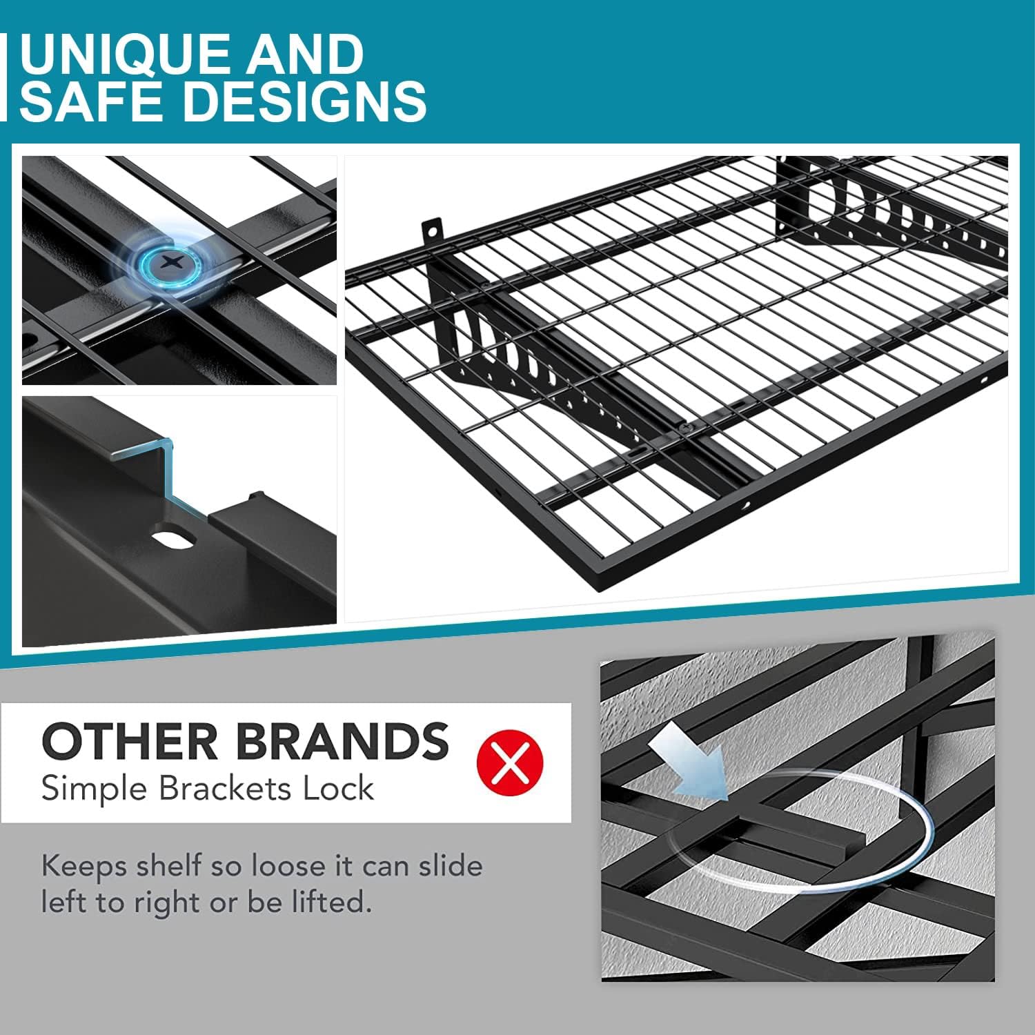 2 Pack Black Garage Shelves 24×36 Inch