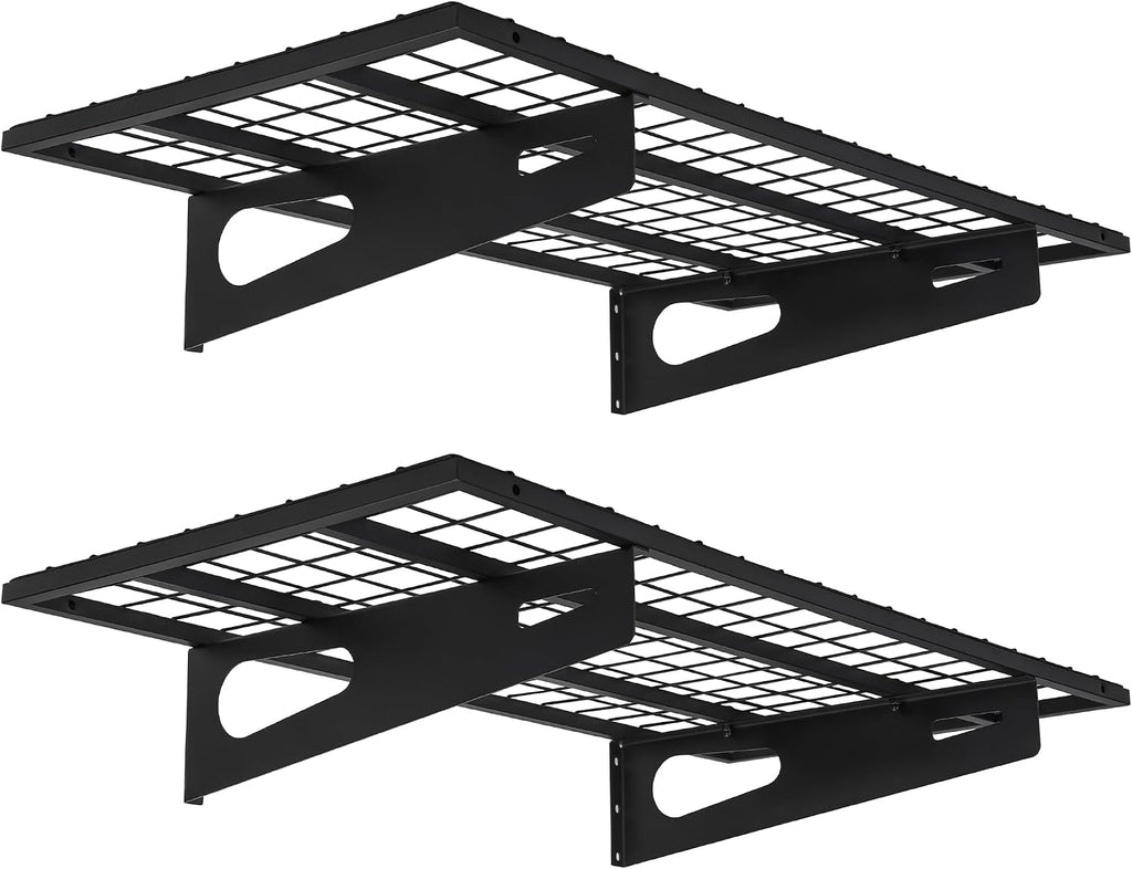 2 Pack Black Garage Shelves 17.7×35.8 Inch