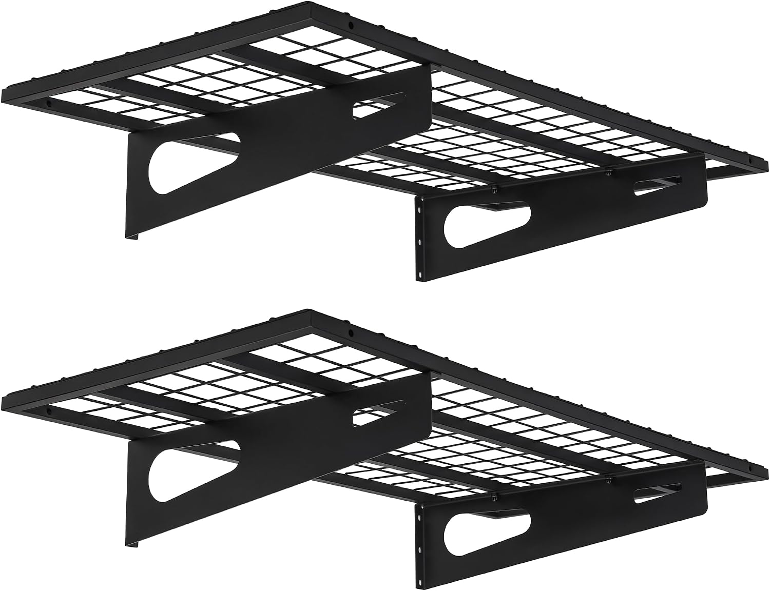 2 Pack Black Garage Shelves 17.7×35.8 Inch