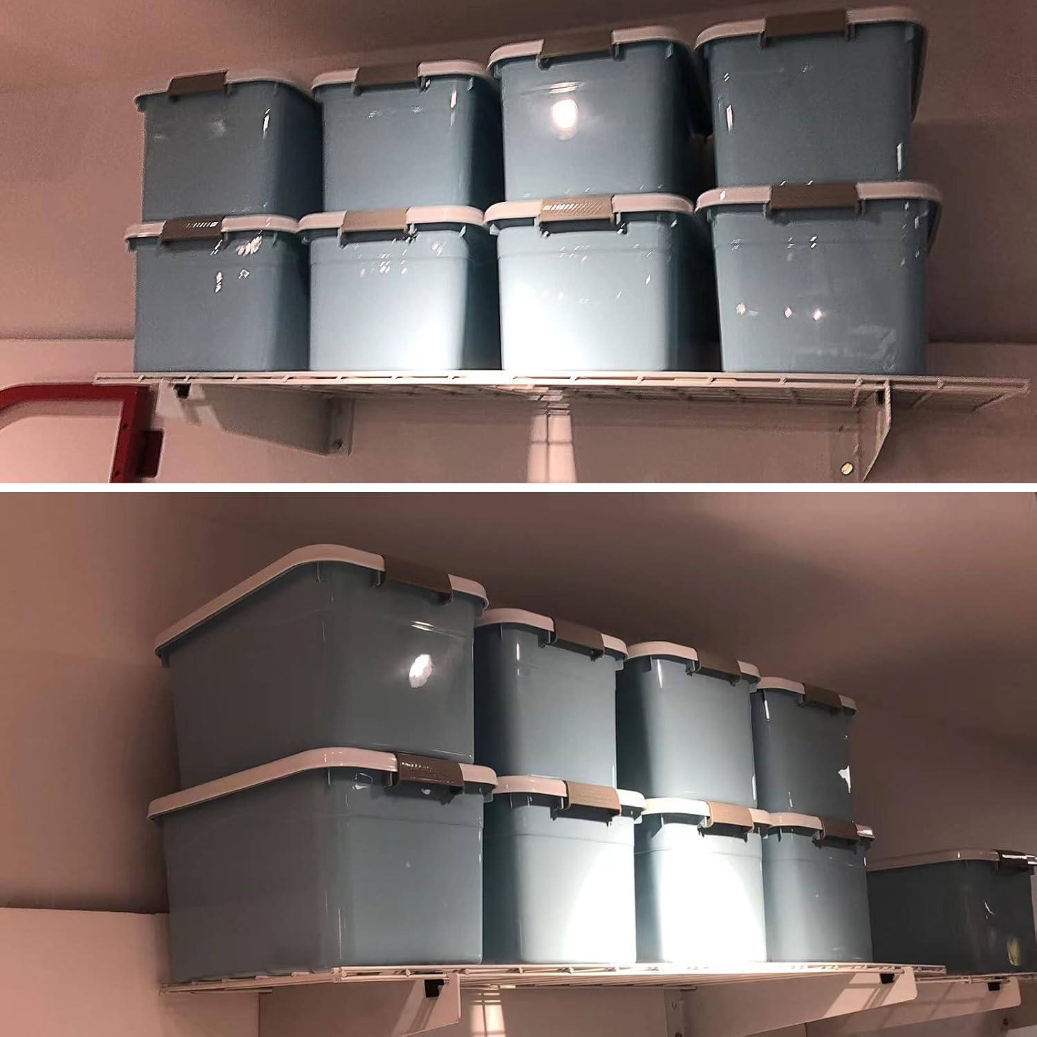 2 Pack White Garage Shelves 15×45 Inch
