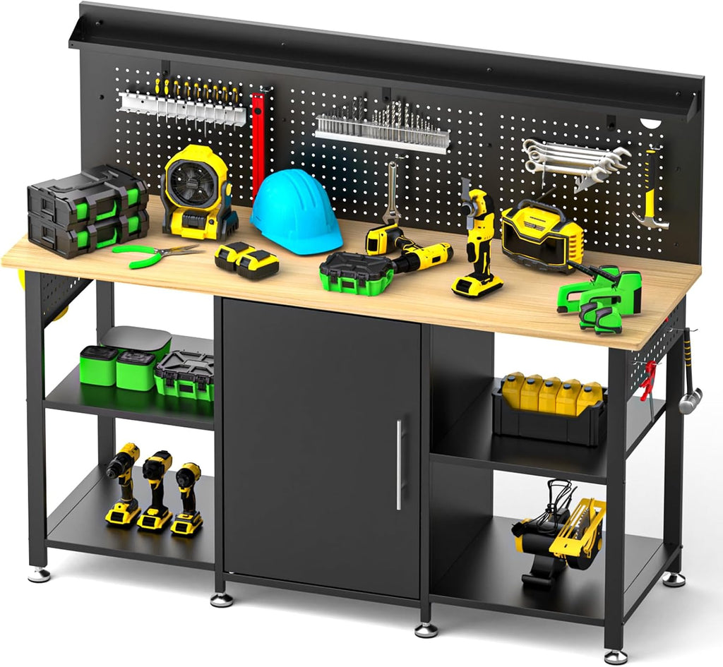 60 Inch Workbench With Storage Cabinet