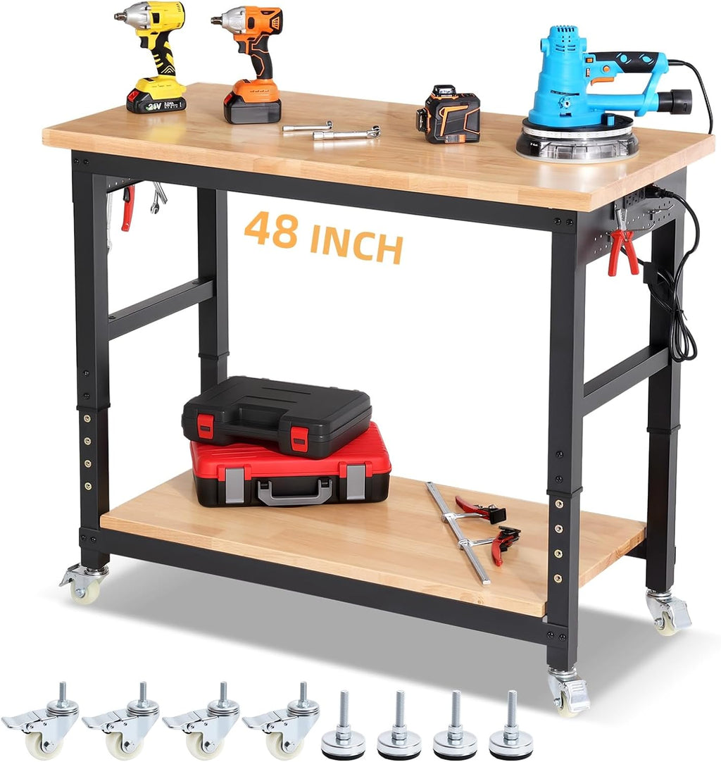 Rolling Workbench 48" Adjustable Height