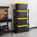 21 Gal WeatherPro Storage Bins 4 Pack Black Yellow USA Made