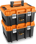 Orange 17 Inch Tool Boxes 2 Pack With Tray