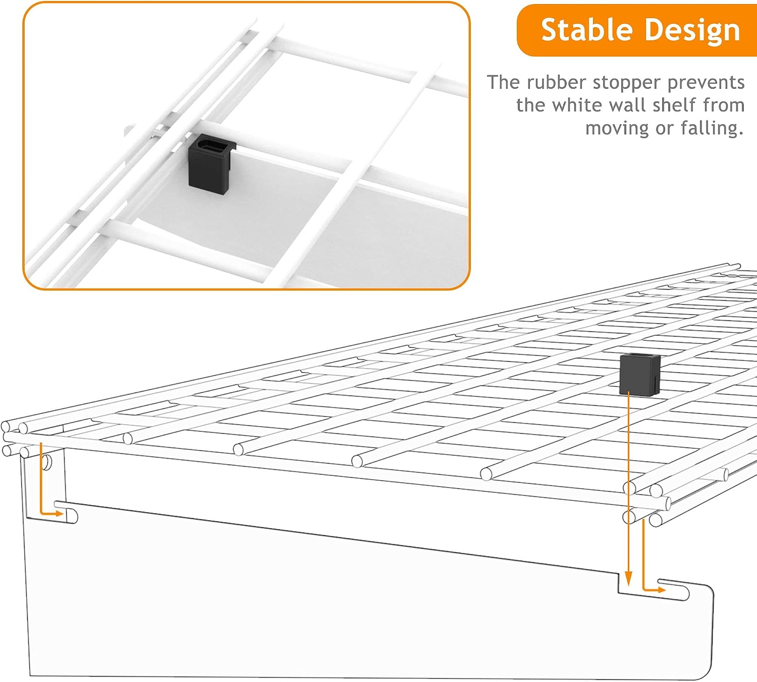 2 Pack White Garage Shelves 15×45 Inch
