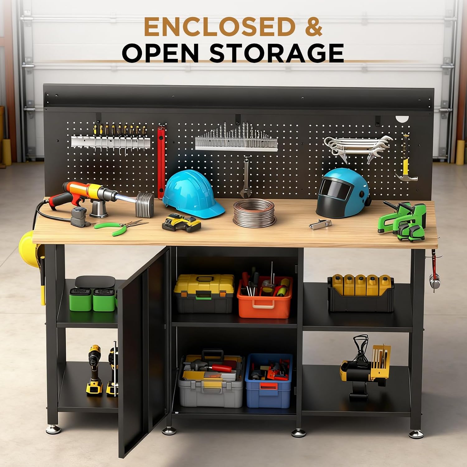 60 Inch Workbench With Storage Cabinet
