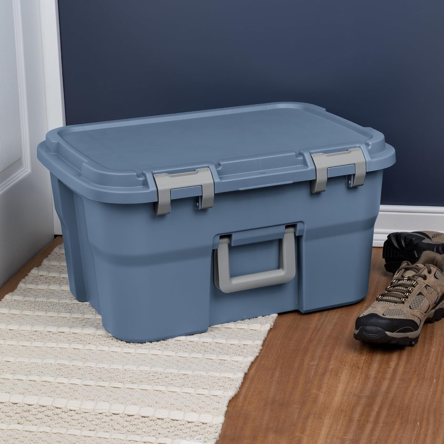 Blue 14 Gal Storage Footlockers 2 Pack Lockable