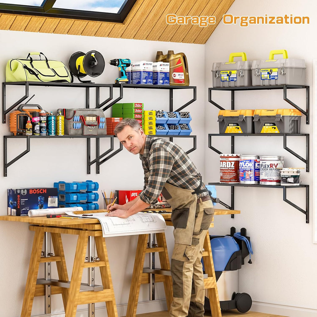3 Pack Garage Wall Mount Wire Shelves