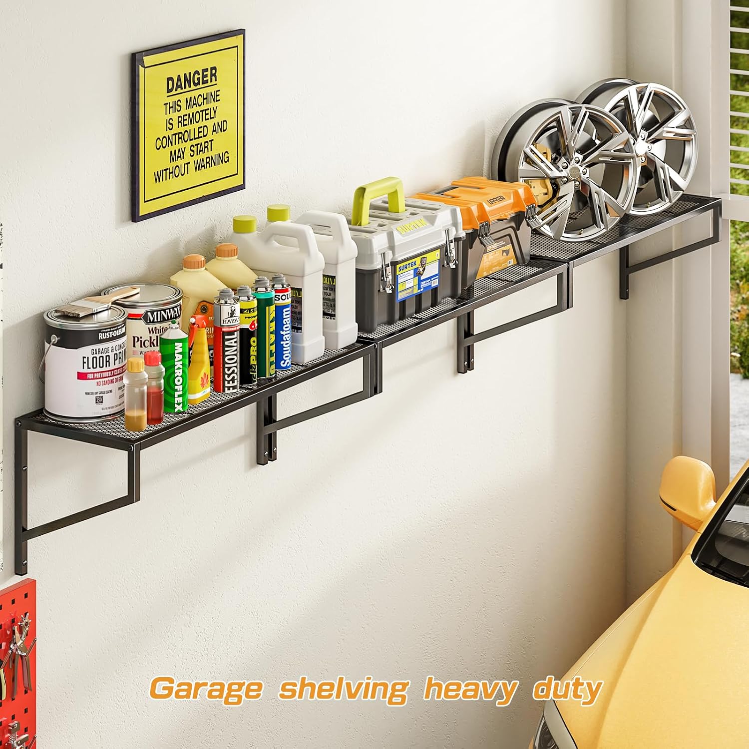 3 Pack Garage Wall Mount Wire Shelves