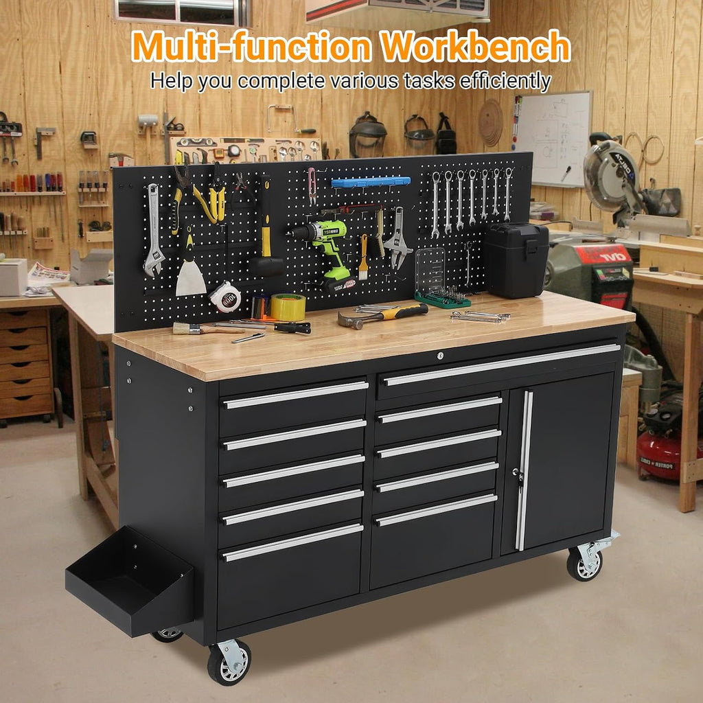61" 10-Drawer Tool Chest with Power Strip