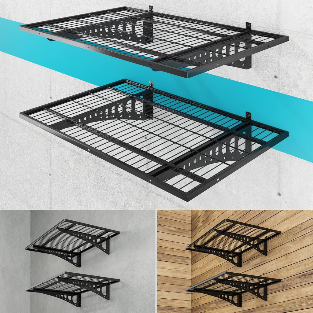 2 Pack Black Garage Shelves 24×36 Inch