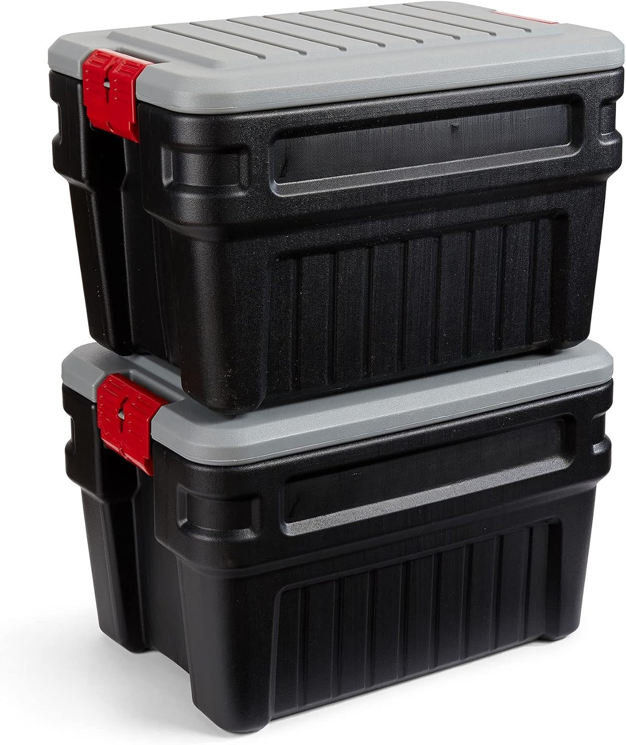 24 Gal Lockable Storage Boxes 2 Pack Grey Black